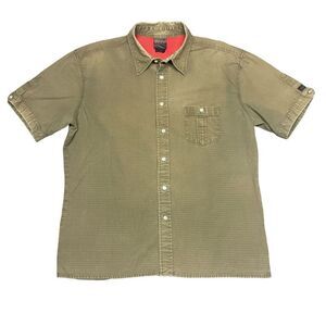 VTG Vans Off the Wall Short Sleeve Button Shirt Men's L Brown Skateboarding Y2K